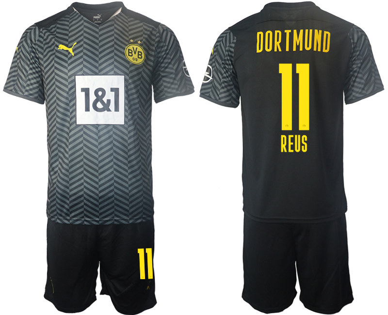 Men 2021-2022 Club Borussia Dortmund away black #11 Soccer Jersey->borussia dortmund jersey->Soccer Club Jersey